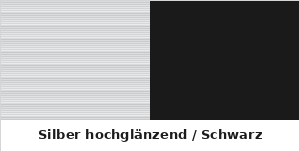Silber hochglänzend / Schwarz – Laserply